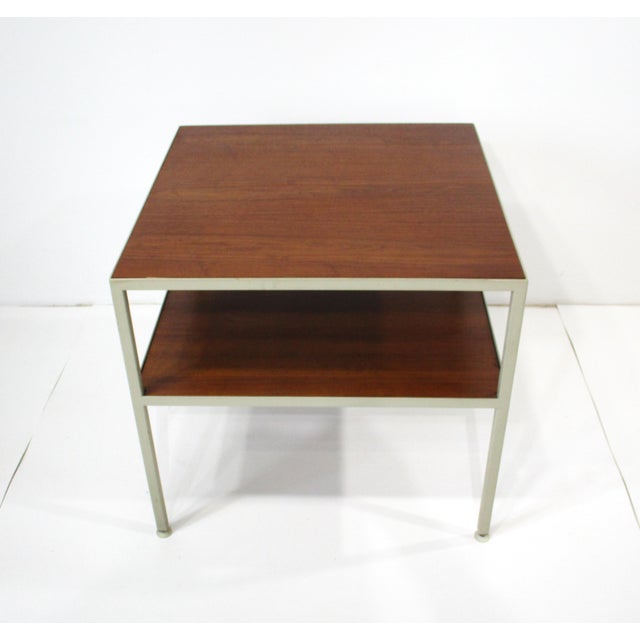 Mid-Century Modern George Nelson Styled Mid Century Walnut Steel Side Table by Janet Rosenblum For Sale - Image 3 of 8
