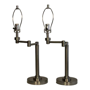 Pair of Mid 20th Century Hanson Style Swing Arm Table Lamps
