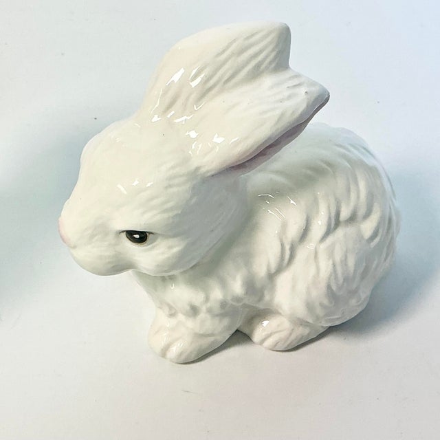 1950s Vintage Boho Chic Arts & Crafts Ceramic Bunny Figural - A Pair For Sale - Image 14 of 15