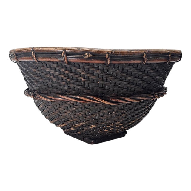 Vintage Philippine Kalinga Tribe "Labba" Rice/Market Basket Centerpiece 18" For Sale