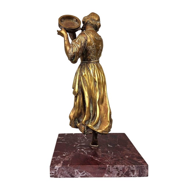 Antique French Bronze and Marble Figure of Dancer, 1800s For Sale - Image 3 of 4