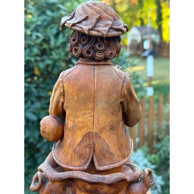 Antique 18thC Signed Folk Art Sculpture Wood Carving, Itinerant Bagpipe Musician, Czech Bohemia For Sale - Image 14 of 16
