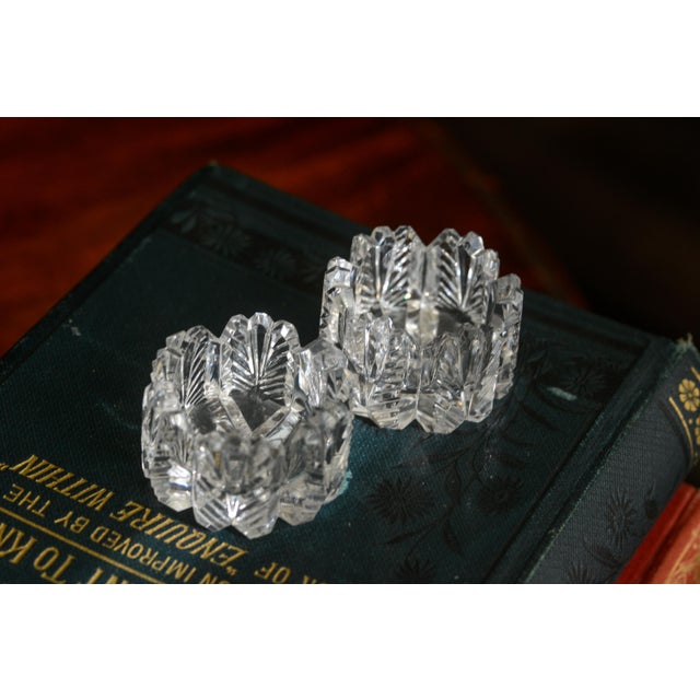 Art Deco Antique Westmoreland Feather & Star Salt Cellars - Set of 2 For Sale - Image 3 of 10