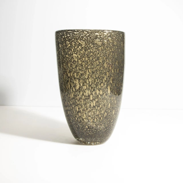 Hand Blown Murano Bullicante Vase in Gold For Sale - Image 4 of 11