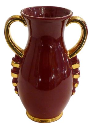 Mid-Century Modern Amphora Vase in Earthenware and Gilding, 1950s