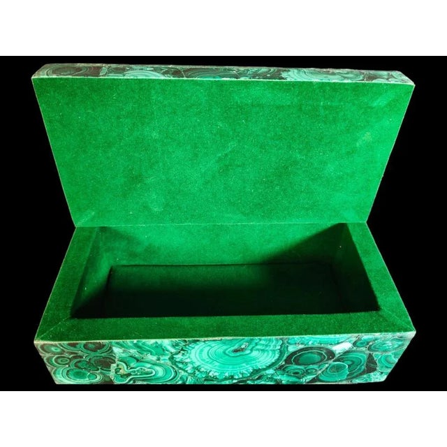 Gemstone Malachite Box, 20th Century For Sale - Image 7 of 12