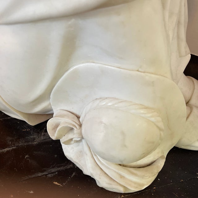 1940s Italian White Marble Sculpture For Sale - Image 10 of 11