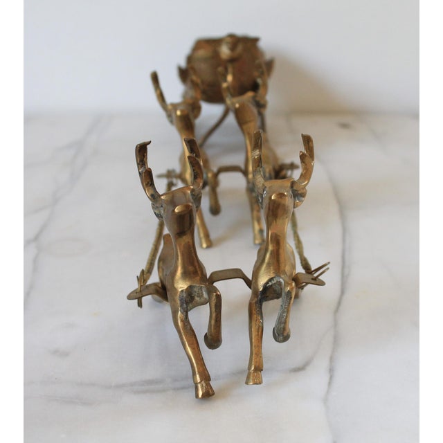 Vintage Brass Sleigh and Reindeer For Sale - Image 9 of 12