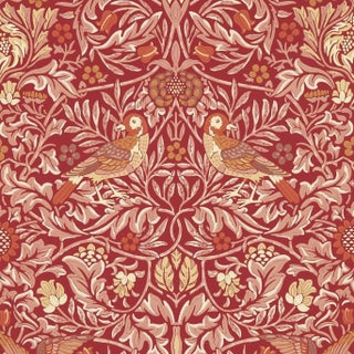 Morris & Co Bird Wallpaper in Madder/Weld For Sale