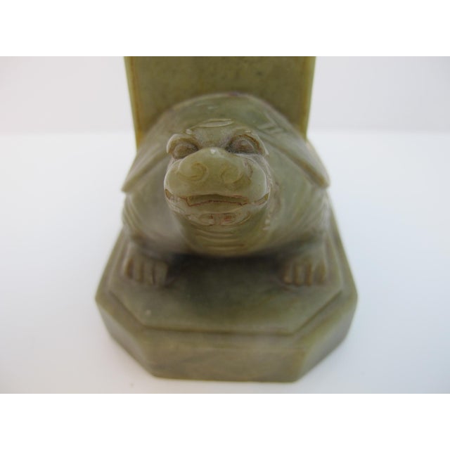 Chinese Ba Xia Bi Xi Dragon Turtle Carved Soapstone Prosperity Figurine Seal For Sale In Portland, OR - Image 6 of 10