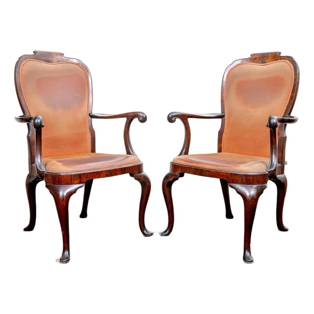 19th Century Pair Open Armchairs For Sale