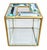Vintage 1980s 24k Gold Leaded Beveled Glass Wastebasket & Tissue Box Cover For Sale In Louisville - Image 6 of 12