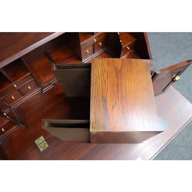 Henkel Harris Mahogany Chippendale Secretary Desk With Fitted Interior For Sale - Image 11 of 17
