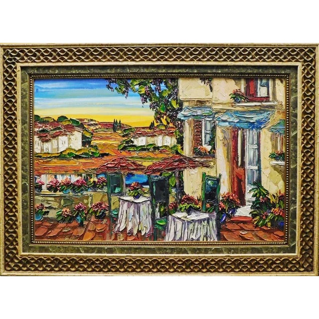 Maya Eventov "Untitled" Custom Frame Original Acrylic Flowers Hand Signed For Sale