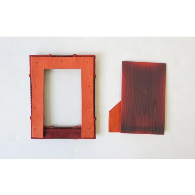 Italian Red Burgundy Suede and Snakeskin Picture Frame, 1970s For Sale - Image 11 of 13