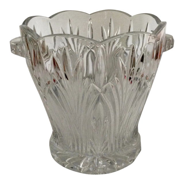 Vintage Cut Crystal Champagne or Wine Ice Bucket For Sale