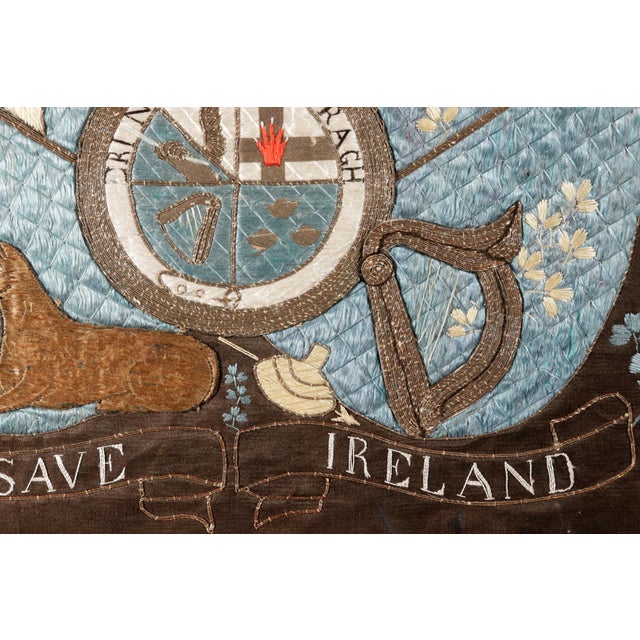 Silkwork of Irish Interest-Erin Go Bragh: Patriotic Irish Silkwork Panel For Sale - Image 11 of 11
