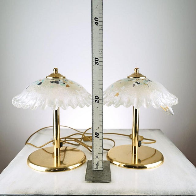 Gold Murano Glass and Brass Table Lamps, Set of 3 For Sale - Image 8 of 9