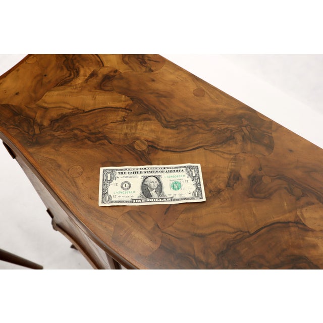 Wood Italian Patch Olive Burl Wood Bombe Shape Hall Cabinet Console Cabinet Credenza For Sale - Image 7 of 15