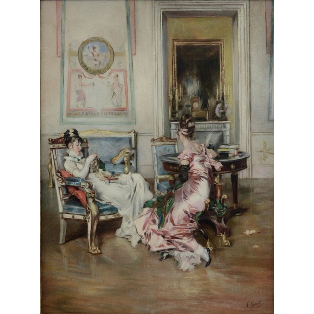 In Parlor - Angelo Granati Italia 2013 - Oil on canvas cm.80 x 60. This is his reinterpretation of a greatest old master...