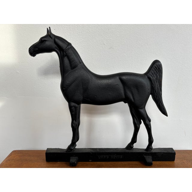 Metal Vintage Equestrian Cast Iron Horse Doorstop by Virginia Metalcrafters For Sale - Image 7 of 7
