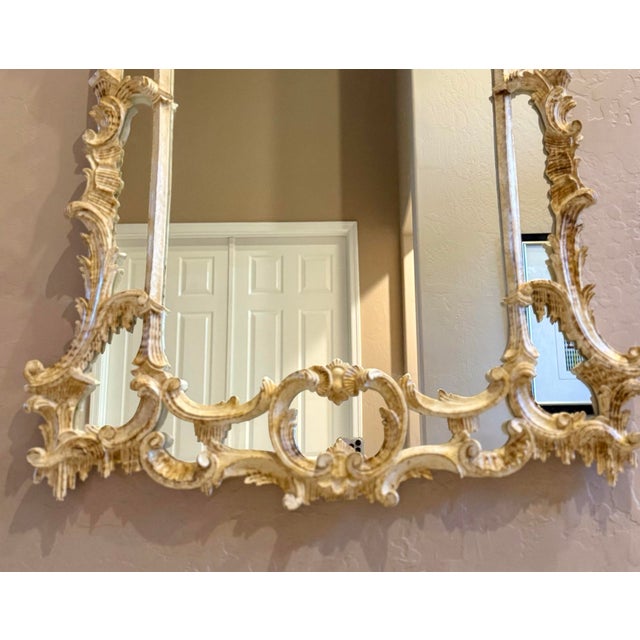 Early 20th Century Chinese Chippendale Ho-Ho Bird Carved Gilt Wood Mirror For Sale - Image 9 of 9