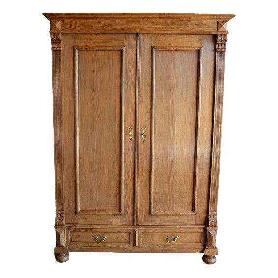 Antique Oak Wooden Cabinet For Sale