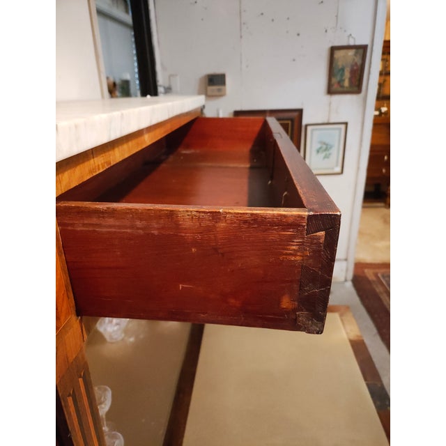 18th Century 18th Century French Louis XVI Secretary Desk Converted Bar With Marble Top For Sale - Image 5 of 9