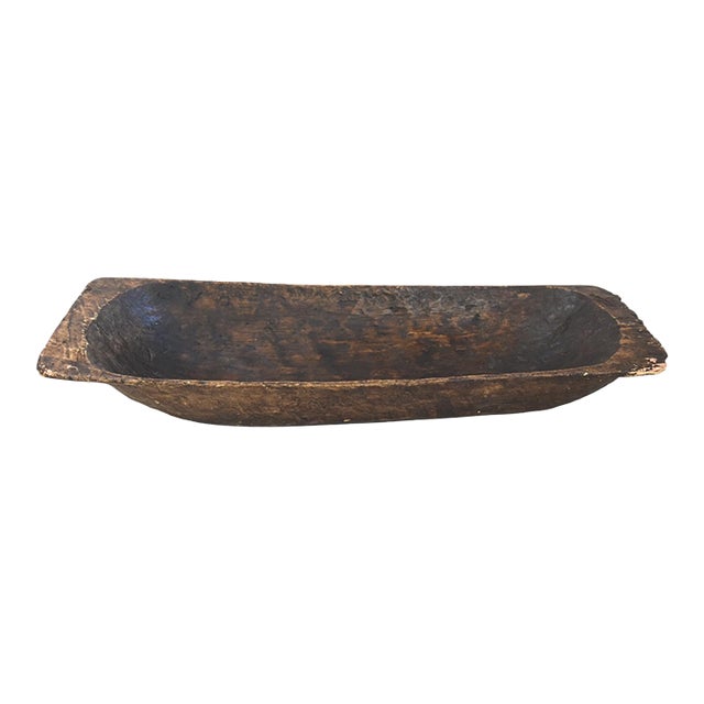 Antique Hand Carved Dough Harvest Bowl For Sale