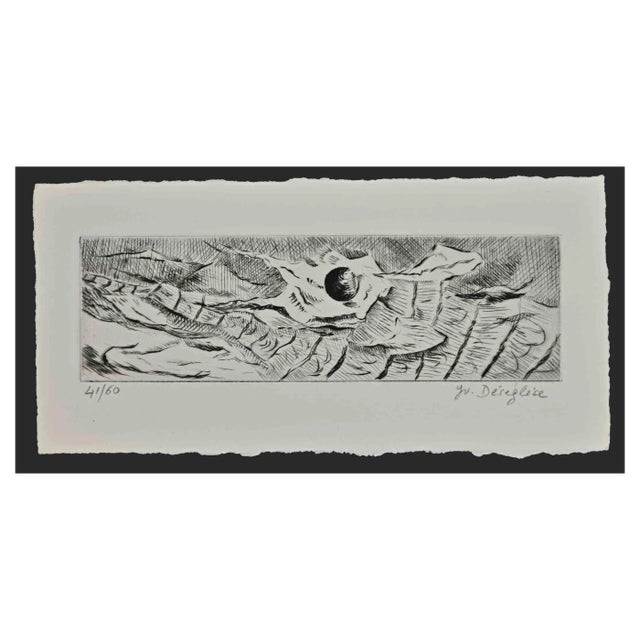 Jeanette Deseglise, Abstract Composition, Original Etching, Mid-20th Century For Sale