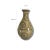 This fired clay pottery vase has nice contrast between the raw, earthy clay swirls and the shiny, polished moss green...