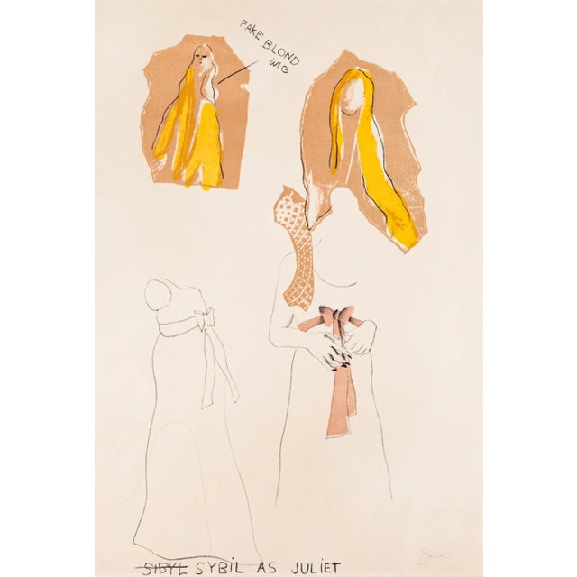 Jim Dine, Sybil As Juliet, 1968, Original Lithograph For Sale