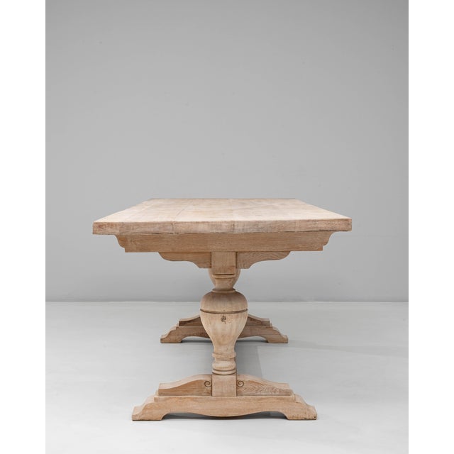 20th Century French Double Pedestal Oak Dining Table For Sale - Image 11 of 18