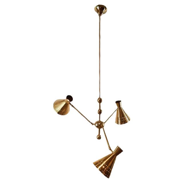 Adjustable Sputnik Lamp with Perforated Cones For Sale