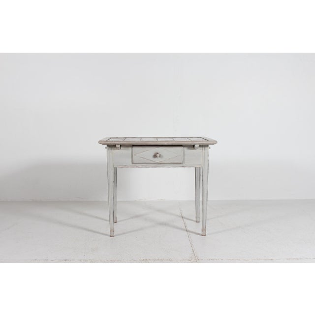 Traditional Antique Empire Table with Dutch Tile Top, Denmark, 19th Century For Sale - Image 3 of 16