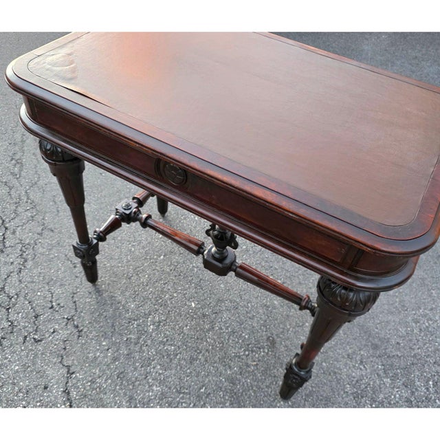 19th Century Antique 19th Century English William IV–period Mahogany Writing Table For Sale - Image 5 of 15