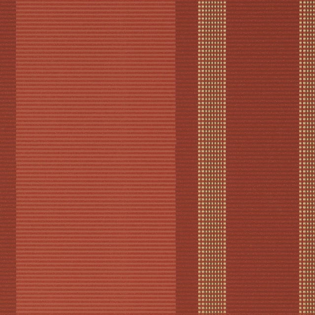 Sample - Schumacher Morgan Stripe Wallpaper in Coral For Sale