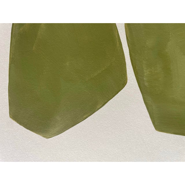 Abstract minimalist acrylic painting on French hand crafted cotton paper. Framed in a gold frame. All works on paper are...