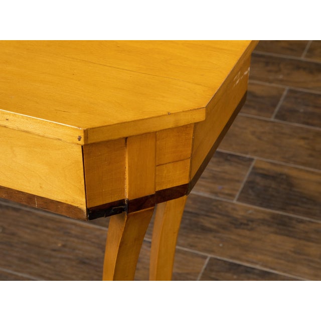 Austrian Biedermeier 19th Century Table with Octagonal Top and Divided Drawer For Sale - Image 11 of 12