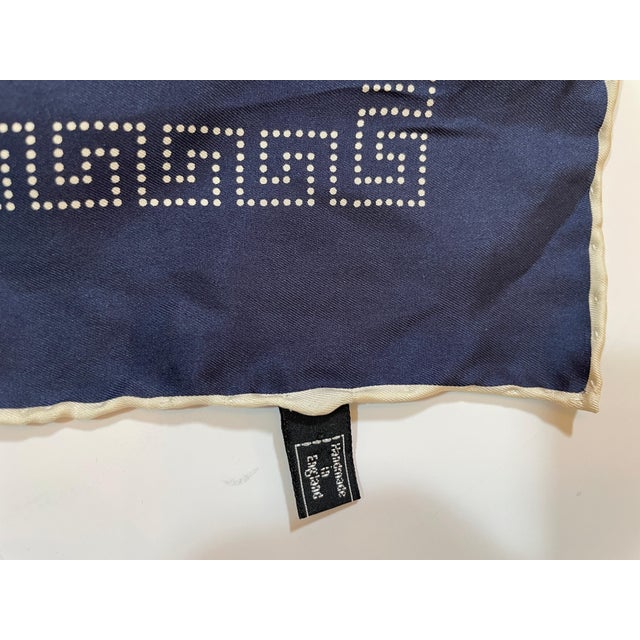 Silk Geometric Square Scarf Gentlemen Neckerchief Handkerchief For Sale - Image 9 of 9
