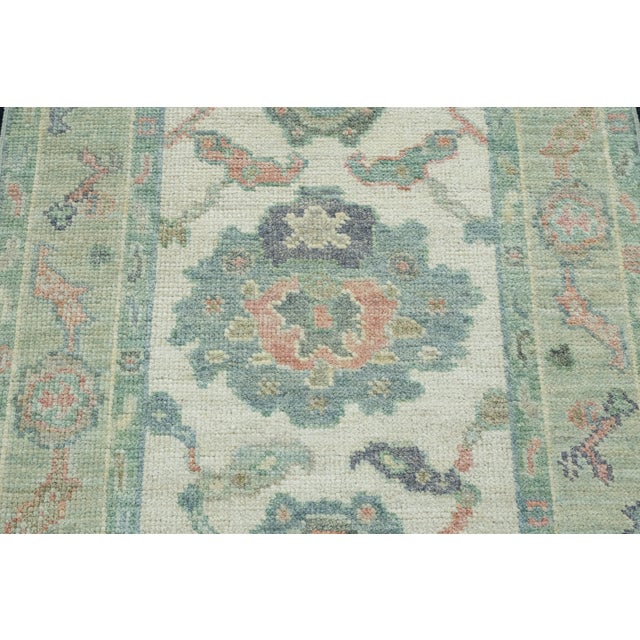 Turkish Turkish Oushak Runner Rug 2'6" x 10' #17454 For Sale - Image 3 of 8