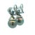 18k Black Rhodium Heart Aquamarine & Black Pearl Drop Earrings, Pair For Sale In Miami - Image 6 of 10