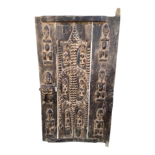 Dogon Granary Door With Figures Mali African 48.5" H For Sale
