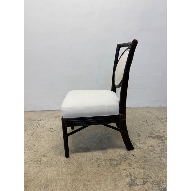 McGuire Brown Leather Wrapped Bamboo Dining Chairs - Set of Six For Sale In Miami - Image 6 of 18