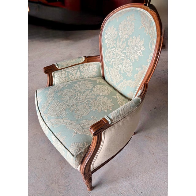 Late 19th Century Louis XVI Style Berger’e Armchair For Sale - Image 4 of 12