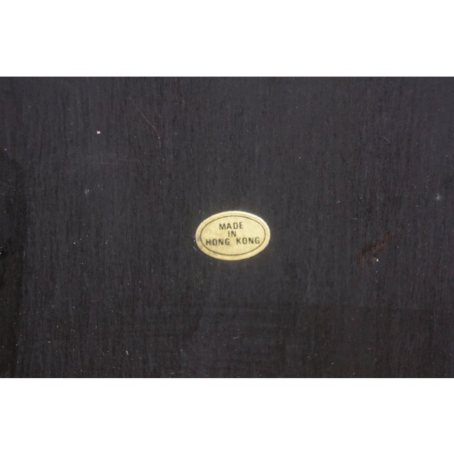 Black Lacquered Mother of Pearl Geisha Garden Courtyard Panels 24" For Sale - Image 13 of 13