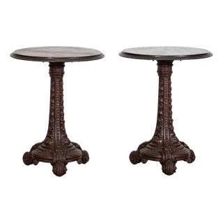 English Mahogany and Painted Cast Iron Tavern Tables, 1860, Set of 2 For Sale