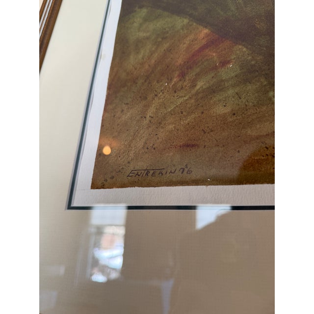 Green William Entrekin Original 1976 Watercolor, Signed and Framed For Sale - Image 8 of 12