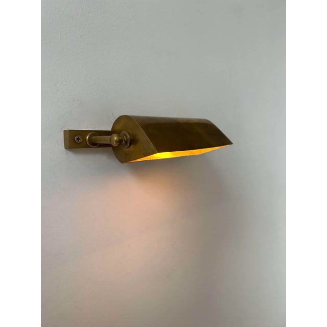 Metal Vintage Adjustable Wall Lamp in Brass, 1940 For Sale - Image 7 of 7