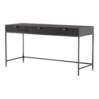 Four Hands Trey Modular Writing Desk, Black Wash Poplar For Sale